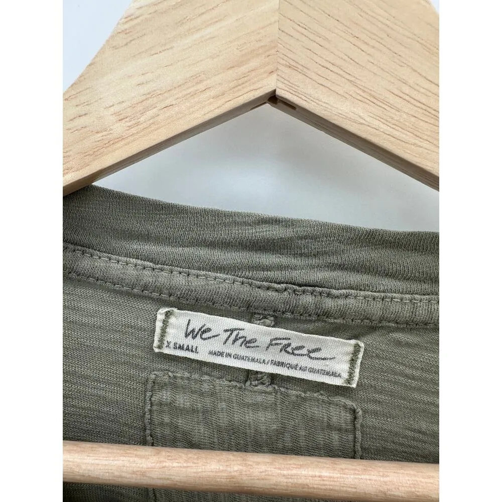We The Free Arden Extra Long Cotton Top In Washed Army Long Sleeve Women XS - Image 7