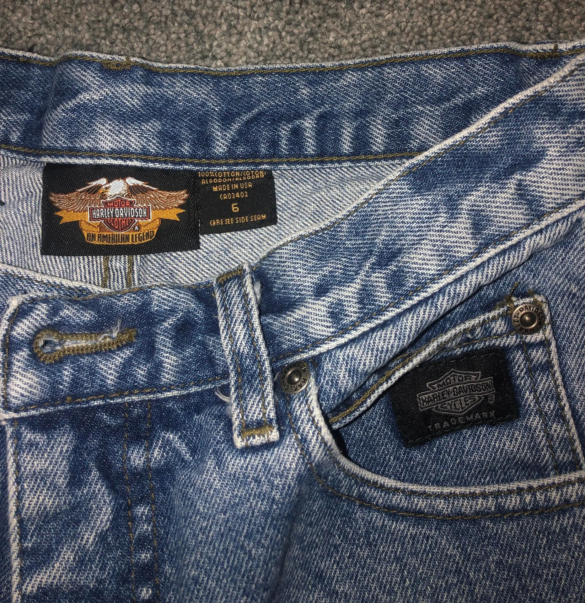 Harley Davidson High Wasted Jean Shorts - Image 4