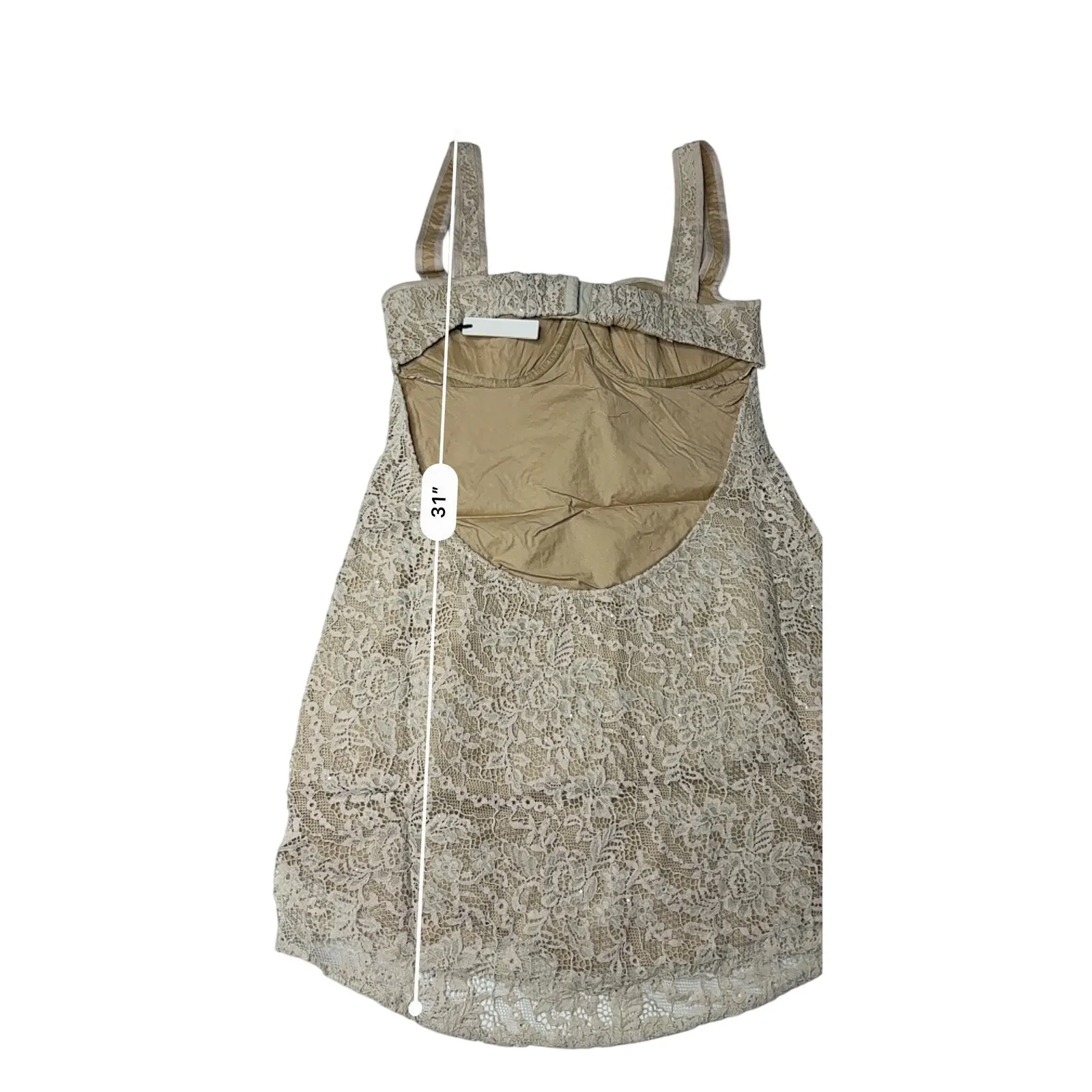 Rumored Loverboy‎ Mini Dress Cream Lace MEDIUM Lacy Feminine Open Back Croquette - Image 9