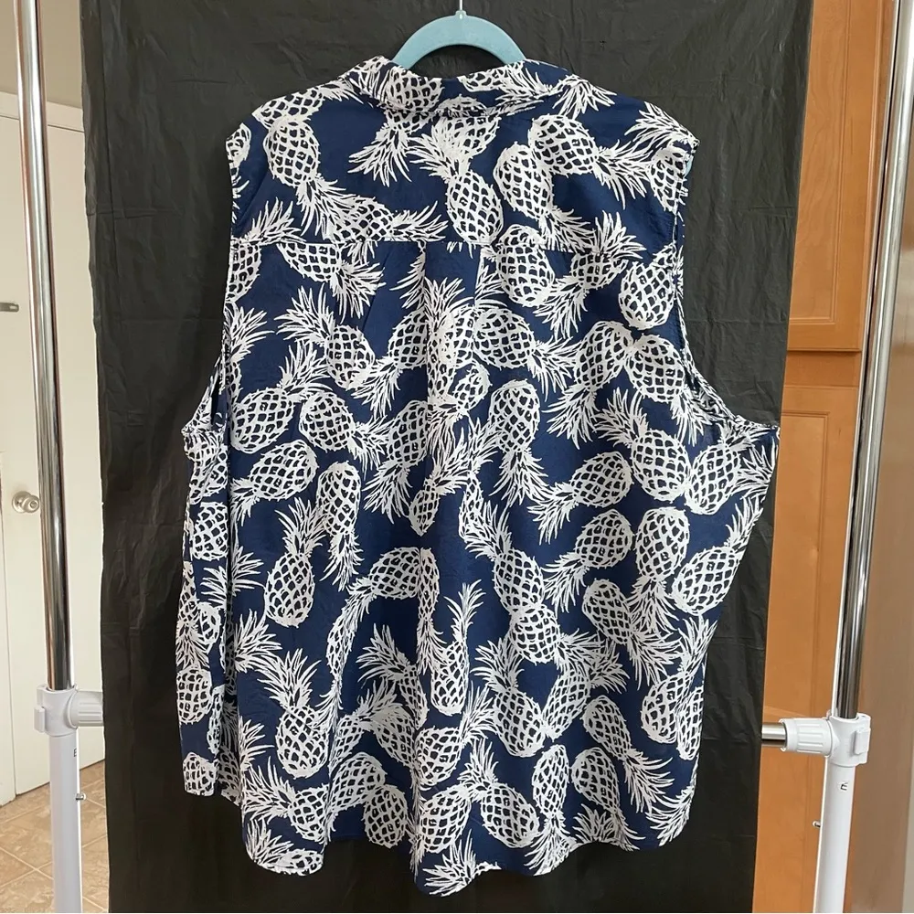 St. John's Bay Women’s Sleeveless Pineapple Top 4X Summer Vacation Resort - Image 6
