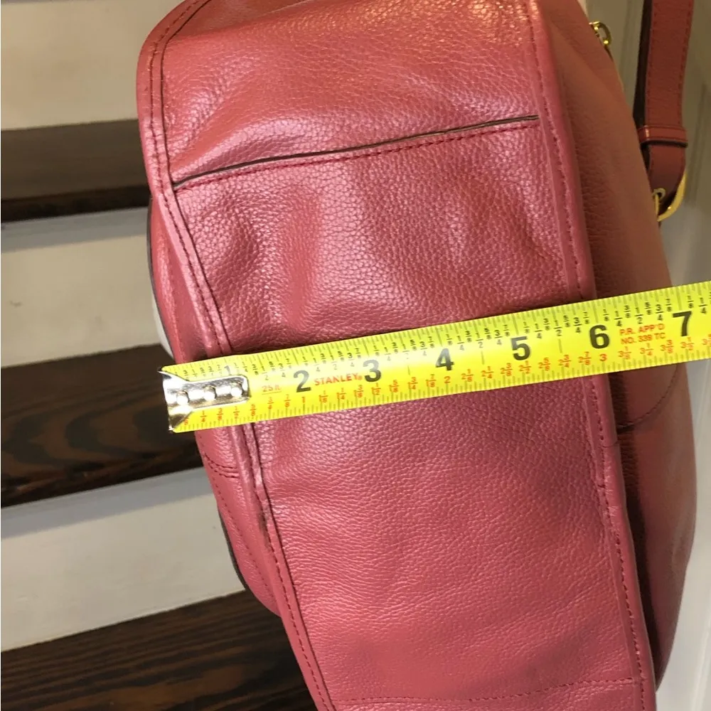 orYANY Dusty Rosy Tumbled Leather Top Handle Crossbody Strap Satchel - Image 11