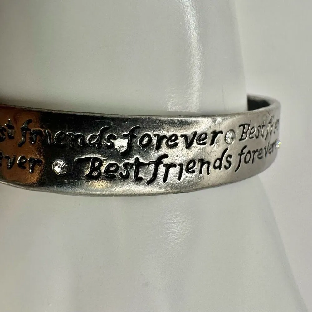 Kindred Spirits best friends forever Silvertone bangle bracelet Silver - Image 2