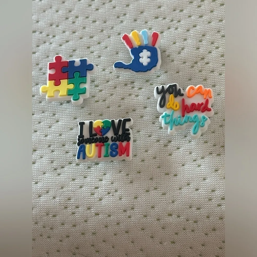 Jibbitz Autism Croc Charms Set of 4 NWT Red Size undefined - Image 2