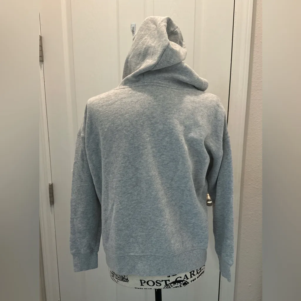 American Eagle Outfitters Gray V-Neck hoodie with Floral Embroidery - Image 4