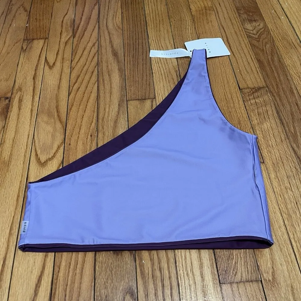 Baiia NWT Purple Reversible One‎ Shoulder Bikini Top Size 10 - Image 7
