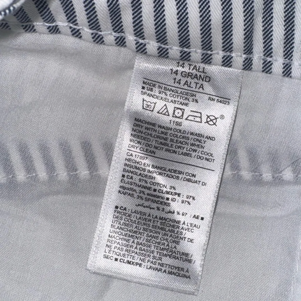 Old Navy Blue and White Striped Straight Leg Pants - Image 9