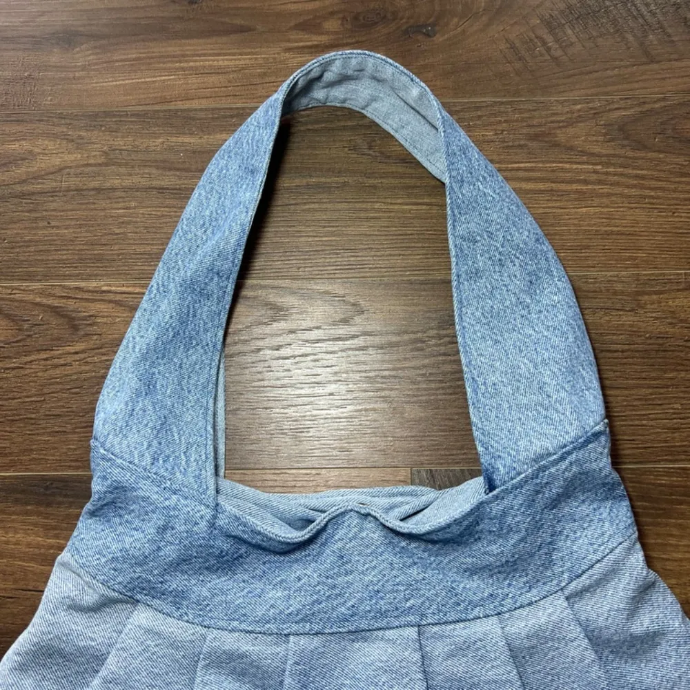 Denim Purse Tote Bag Light Denim Wash Jean Lined Clasp Shoulder Bag Hobo Travel Blue - Image 3