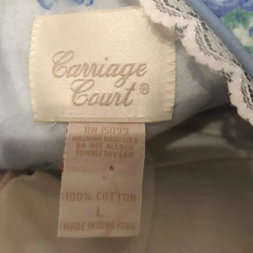 Carriage Court Nightgown Housecoat Vintage NWT Blue Rose Lace Size Large Sears - Image 7