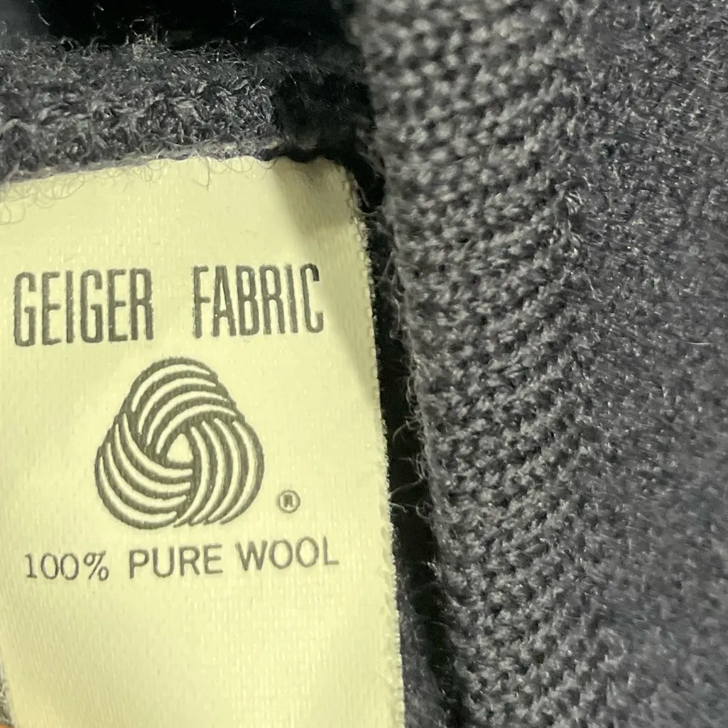 Geiger of Austria Boiled Wool Puff Sleeve Blazer Coat Navy Size 42 Vintage Blue - Image 7