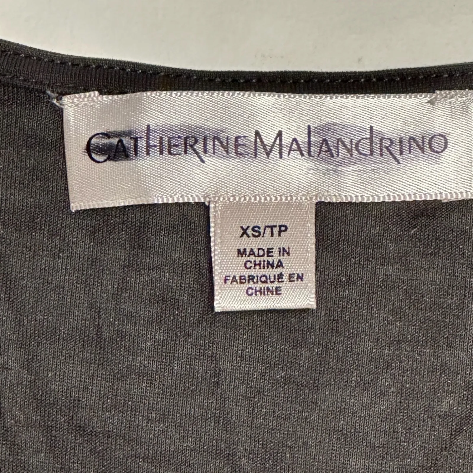 Catherine Malandrino Black V Neck Tie Waist Puff Sleeve Top XS - Image 3