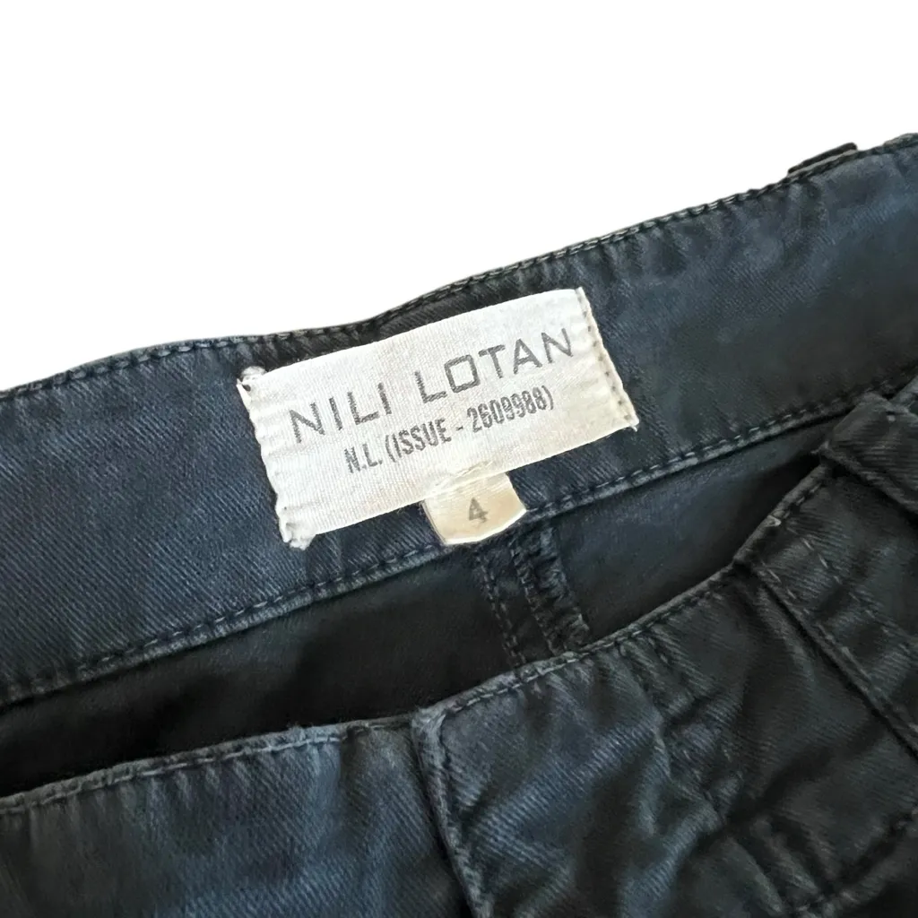 Nili Lotan Women’s French Military Cotton Twill Pants Size 4 Carbon Grey Black Gray - Image 4