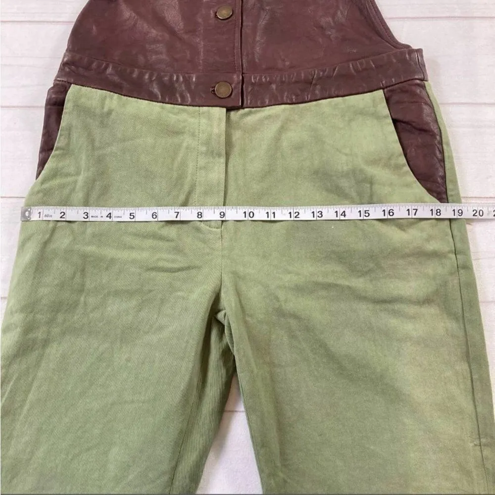 What Goes Around Comes Around Womens Green Tempest Straight Leg Overalls Medium - Image 9