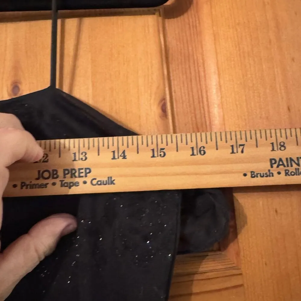 Byer Too! Y2k 90's vintage strappy dress with floral glitter S see measurements Black - Image 9