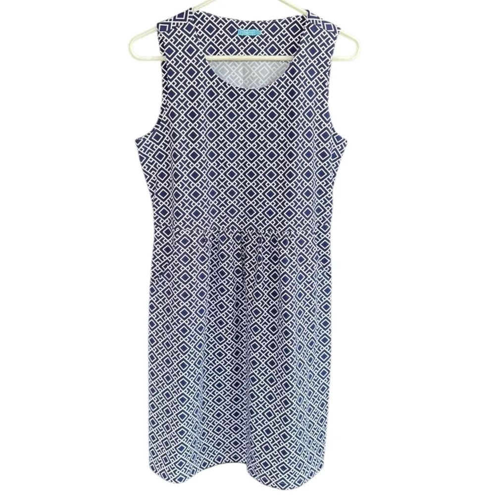 Like New J. McLaughlin Elaine Catalina Cloth Dress Blue White Size Small - Image 3