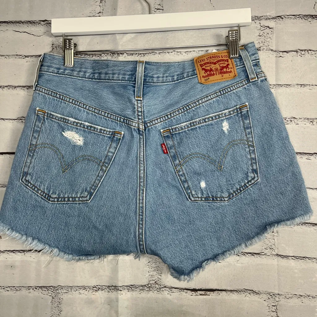 Levi’s 501 High-Waist Button-Fly Distressed Jean Shorts W29 90s Y2K Streetwear - Image 9