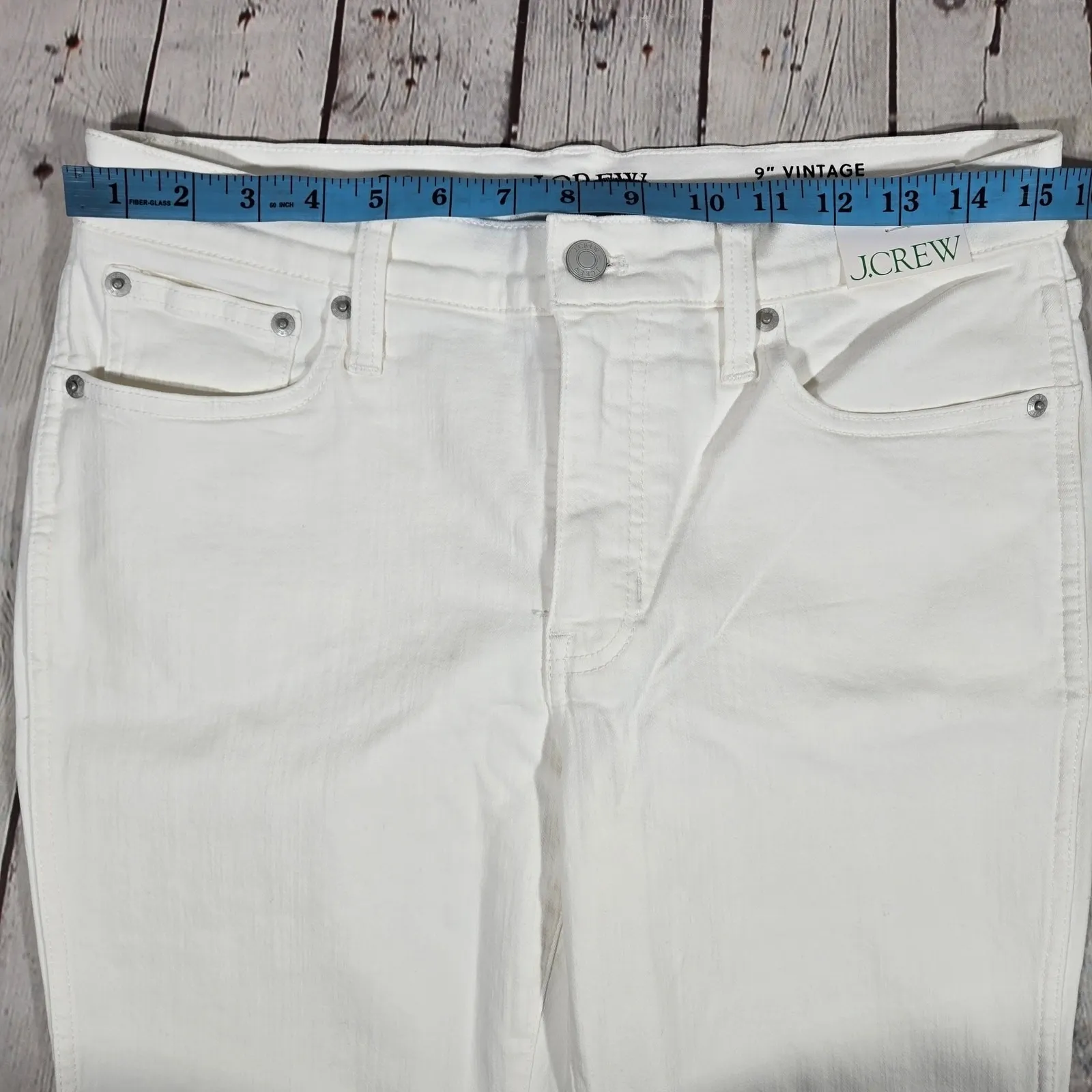 J. Crew Petite‎ 9" vintage slim-straight jean in white wash P29 NWT - Image 9