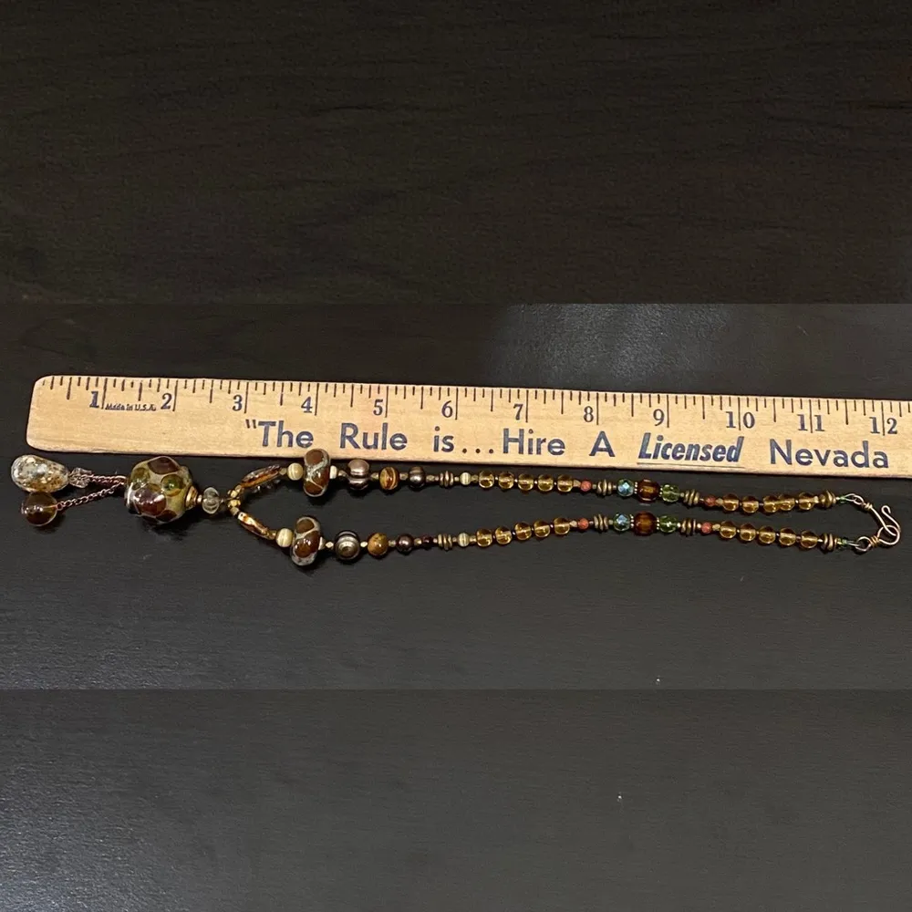 Handmade Lampwork Beads Fall Theme Beaded Necklace - Image 8