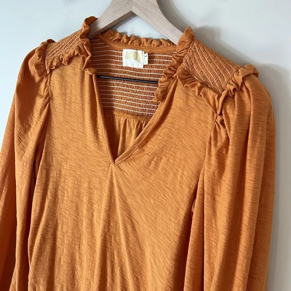 Nation LTD Dolly Smocked Long Sleeve‎ Blouse Size Small - Image 5