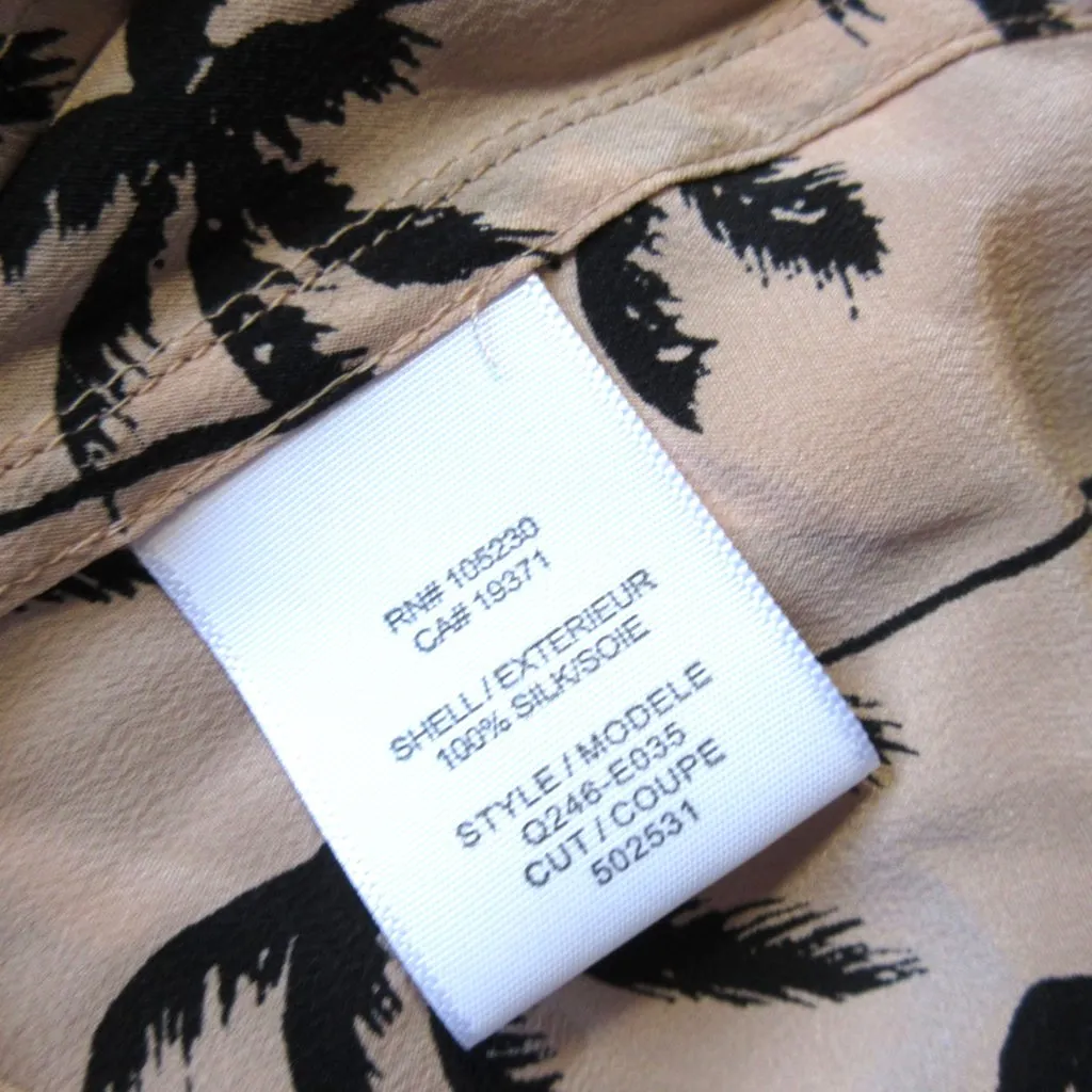 NWT Equipment Signature in Nude Palm Tree Silk Button Down Shirt XS - Image 4