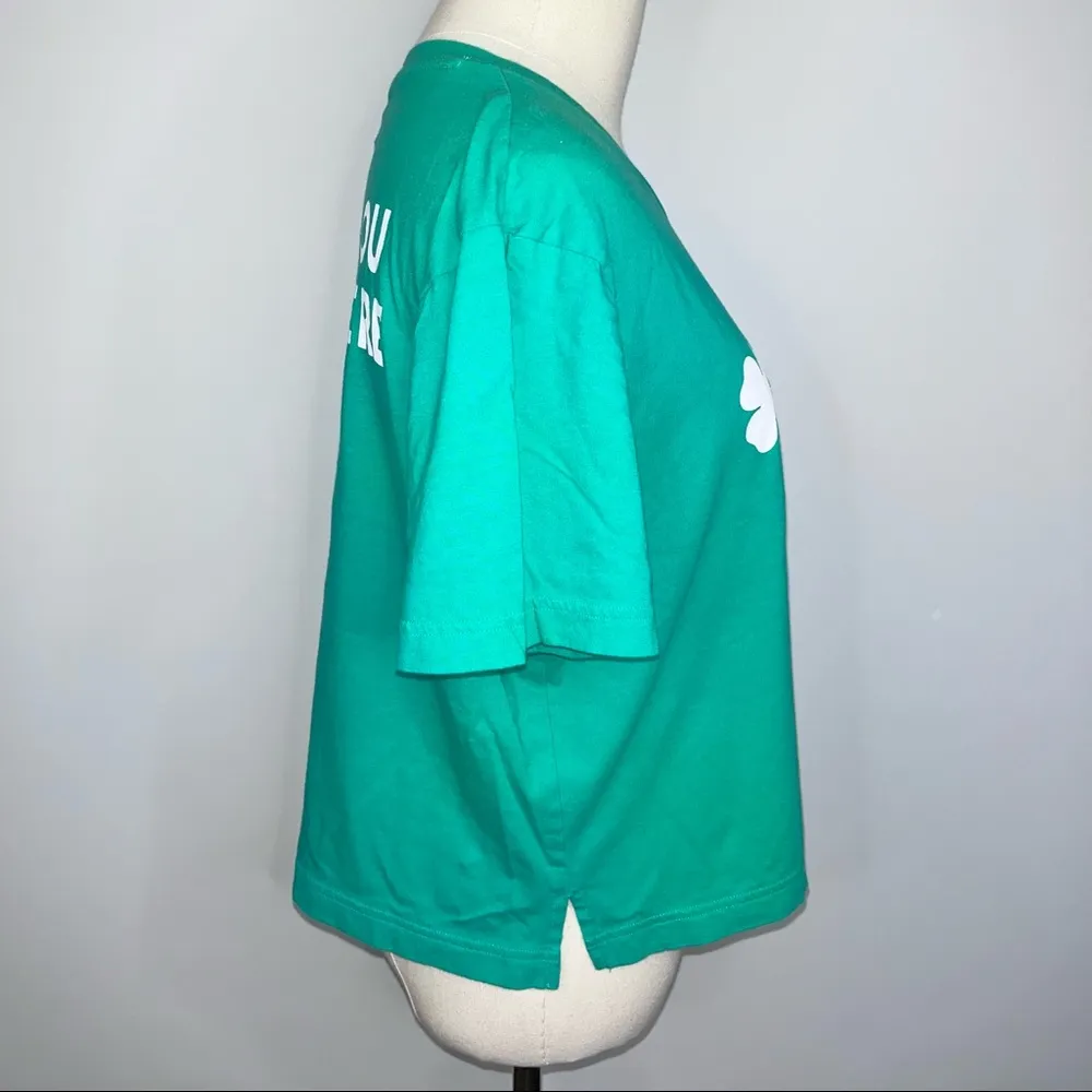 PINK VICTORIA’S SECRET Green Crop Top Medium Irish Clovers St. Patrick’s Day - Image 5