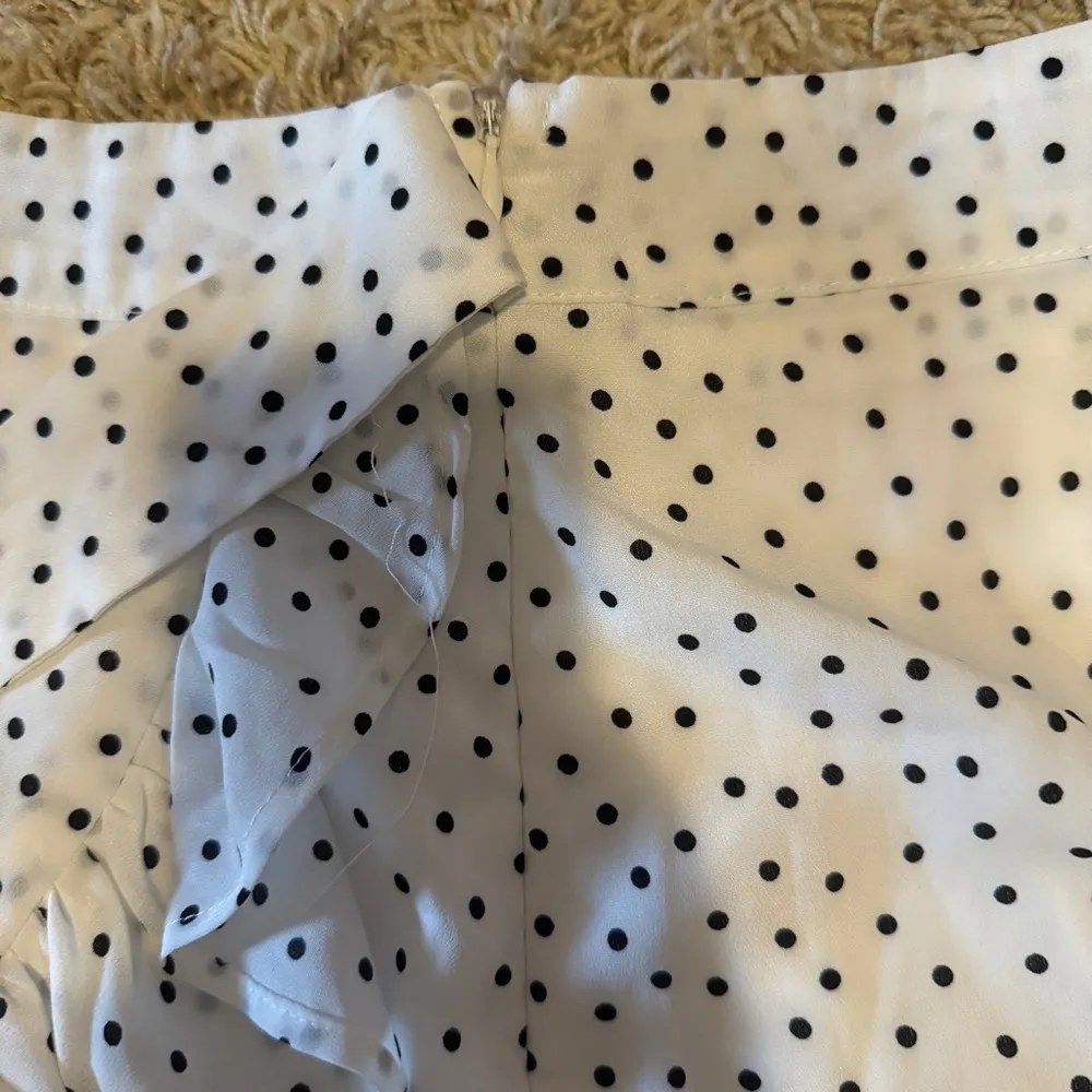 White Black polka dot Mini Wrap Skirt - Image 5