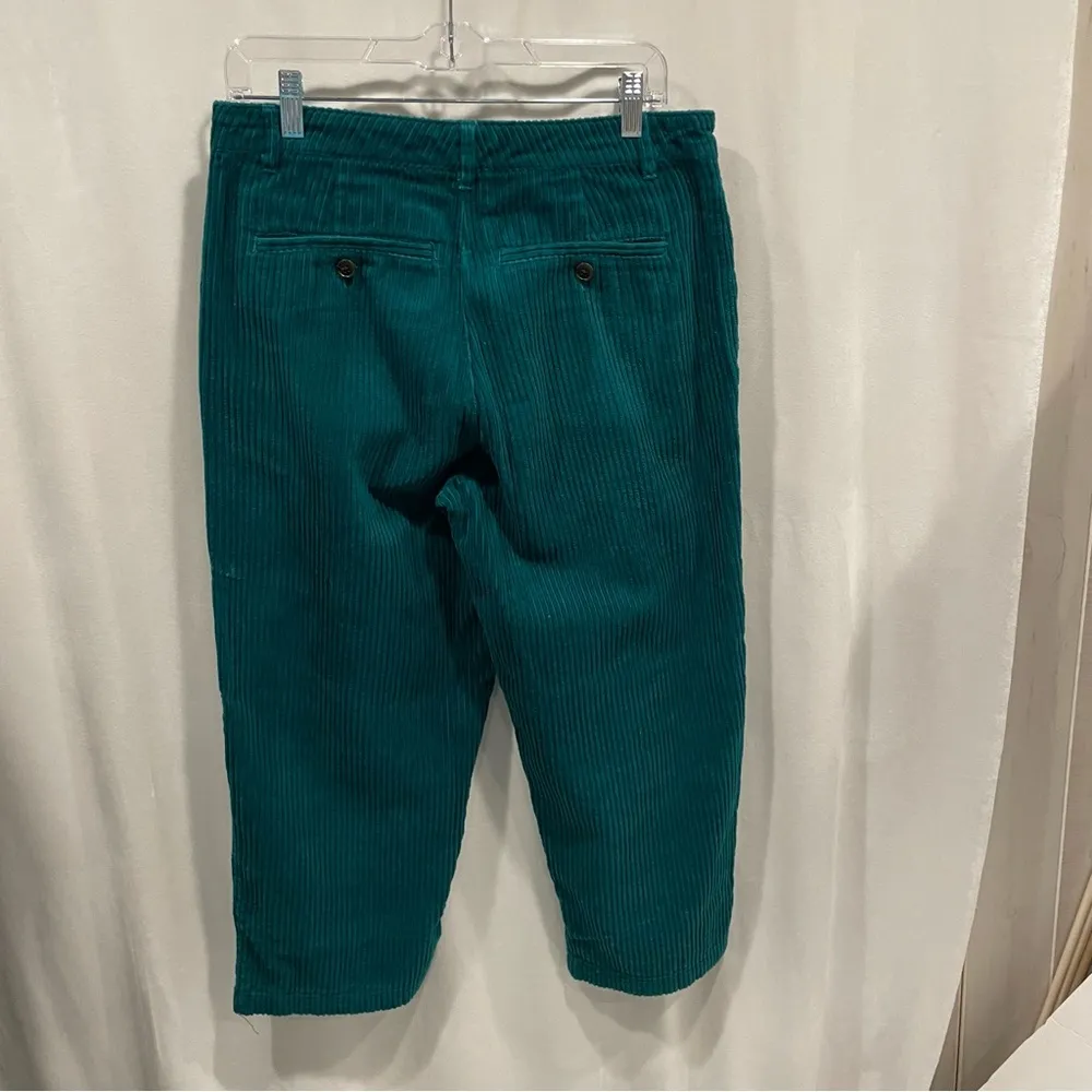 Cute Urban Outfitters wide wale corduroy teal crop pants sz 30 pockets - Image 5