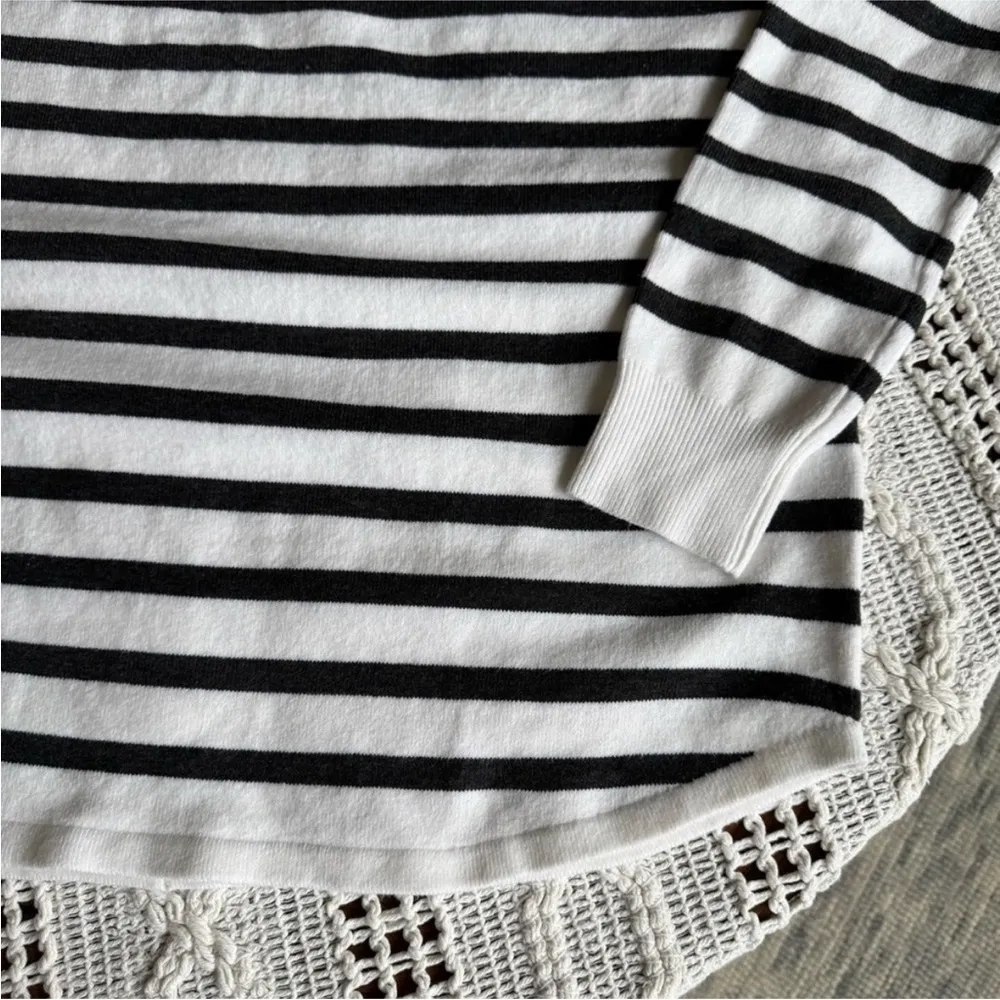 Striped Black and White Women's Sweater - Image 7