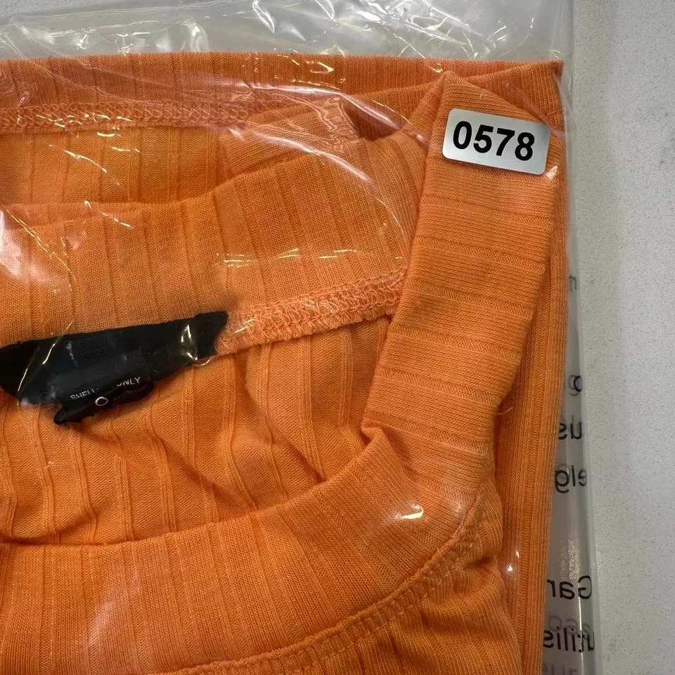 H:ours Revolve Tank Top S Julie Cropped Ribbed Cutout Orange Womens Shirt - Image 8