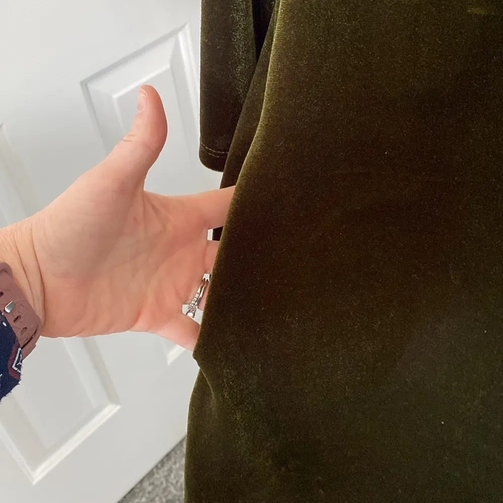 Agnes and Dora NWT Olive Green Velvet Dress - Image 8