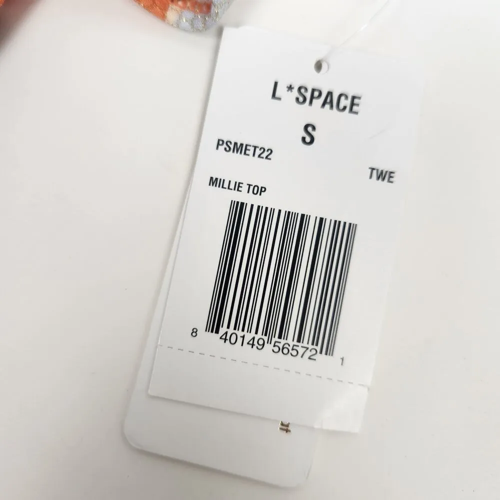 L*Space Millie Bikini Top in Orange Size Small NWT - Image 3