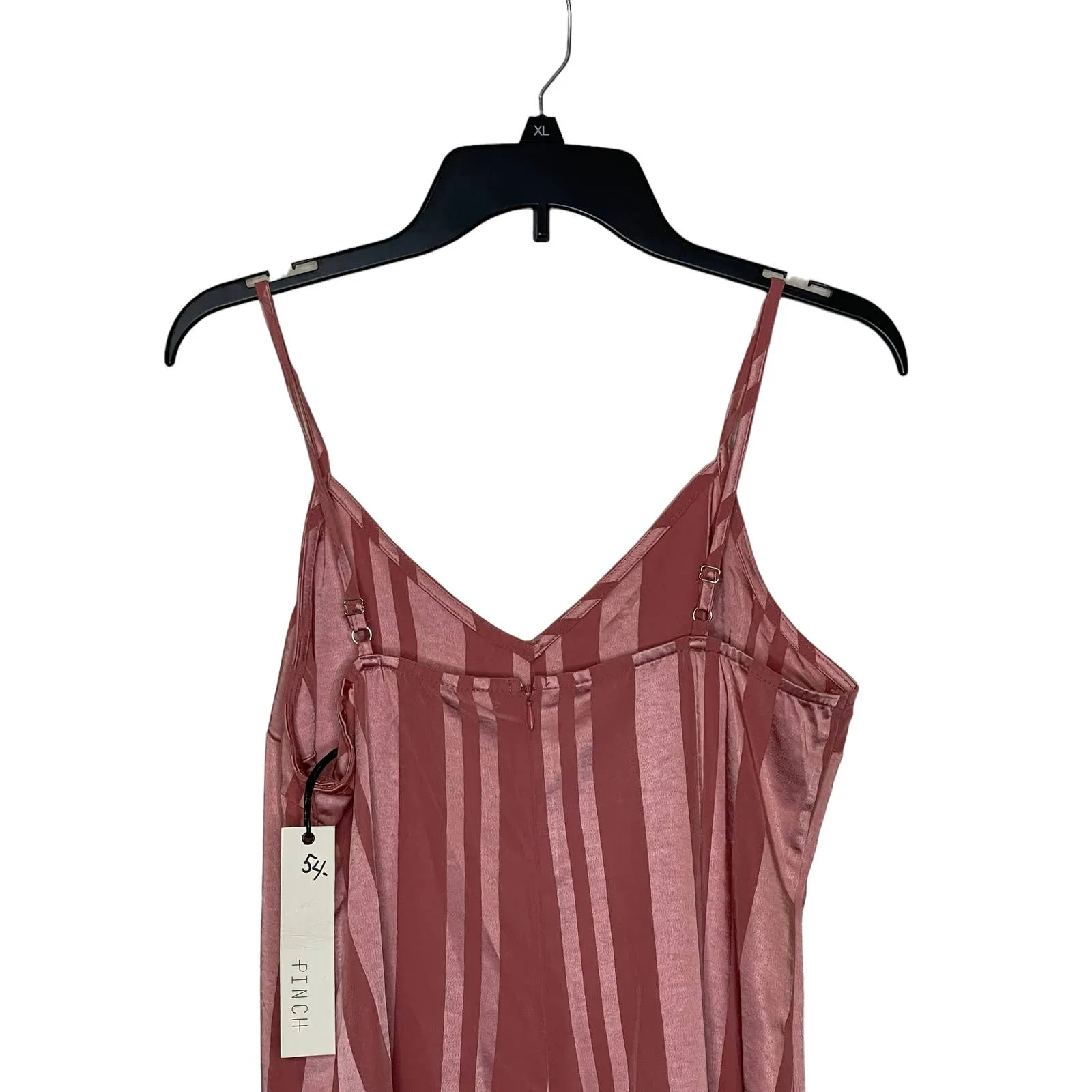 Pinch Women Cami Tank Top Ruffle Tiered‎ Trim Striped Metallic Pink Medium NWT - Image 8