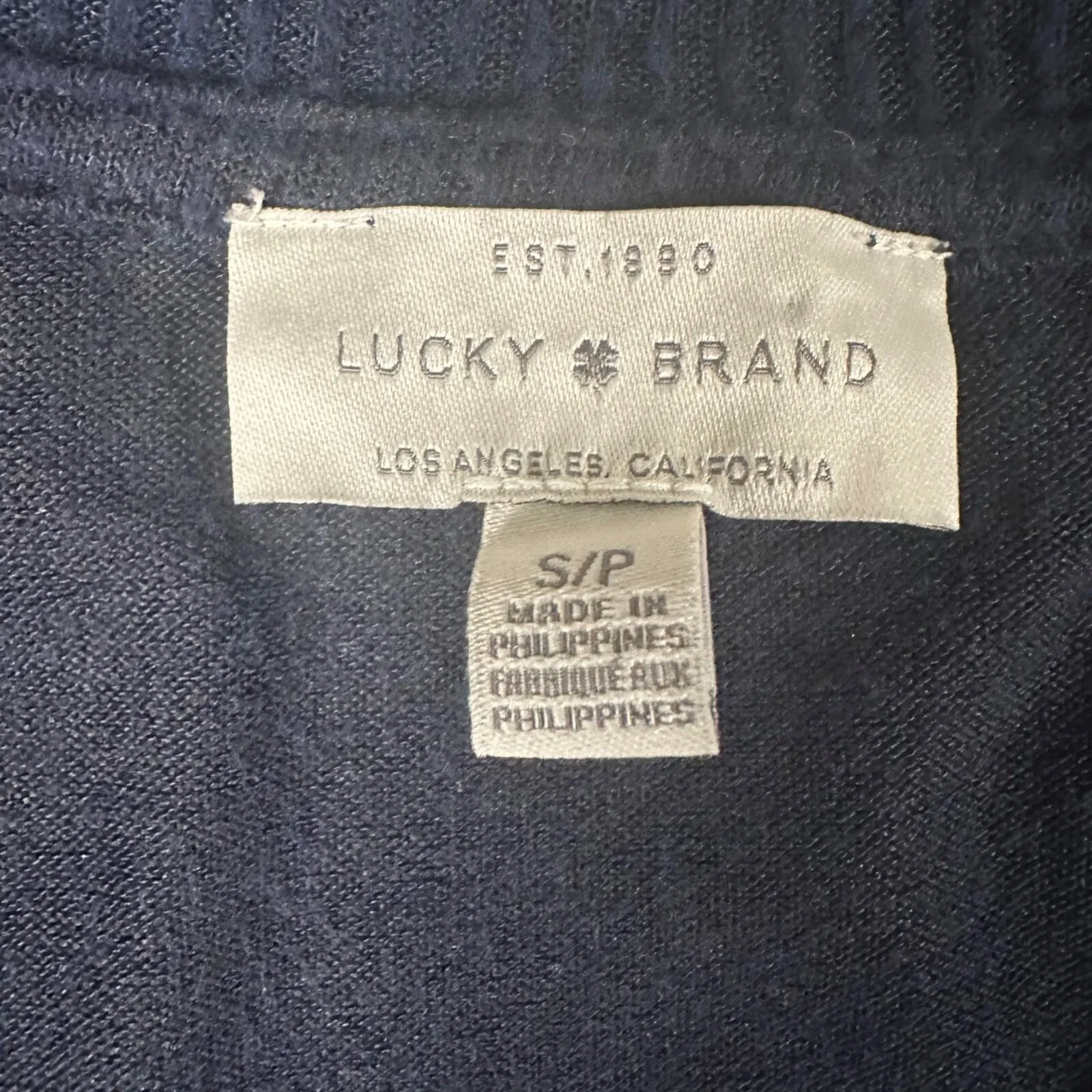 Lucky Brand Womens S Navy Blue V-Neck Long Sleeve Tunic Sweater Soft Split Hem - Image 4