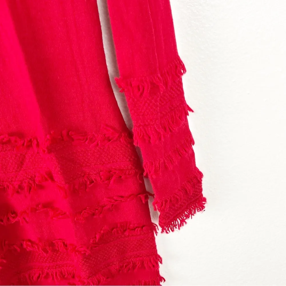 TRINA TURK 100% Merino Wool Sass Fringe Long Sleeves Sweater Dress, Size XS - Image 7