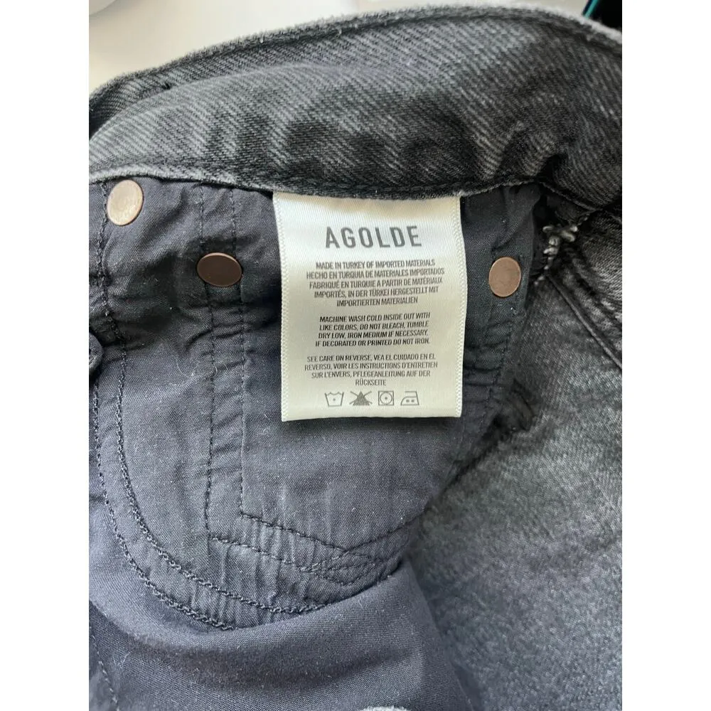 Parker Vintage Cut Off Shorts in Crash Black Denim Size 24 #A026-1157 - Image 8