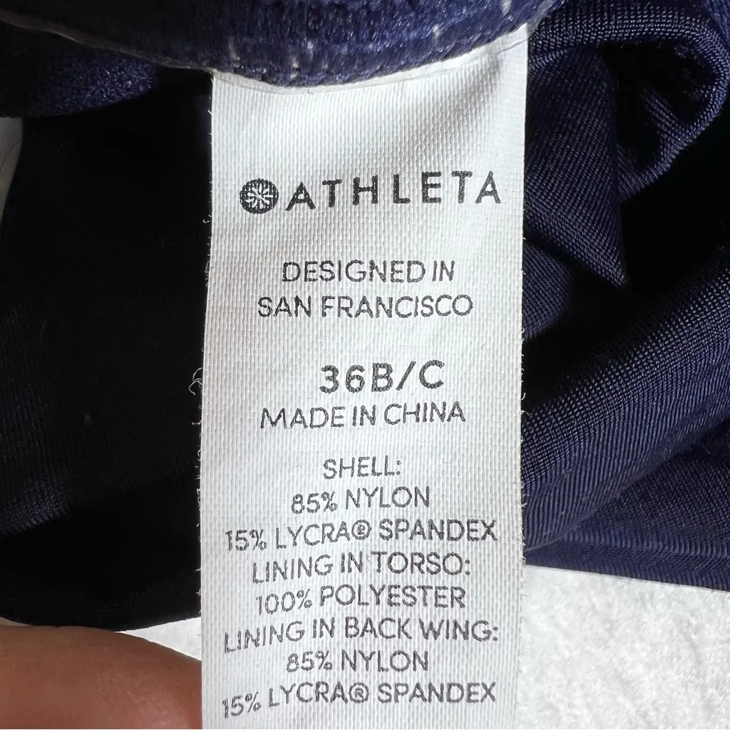 Athleta 36 B/C Navy Aqualuxe Bra Cup 2-Way Tankini - Image 9