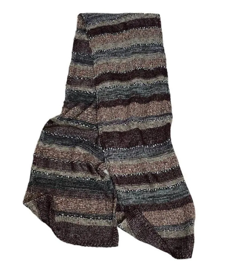 CHICOS Striped Sweater Scarf Set Pullover Sparkle Stripe Earth Tones Size 1 MED - Image 5