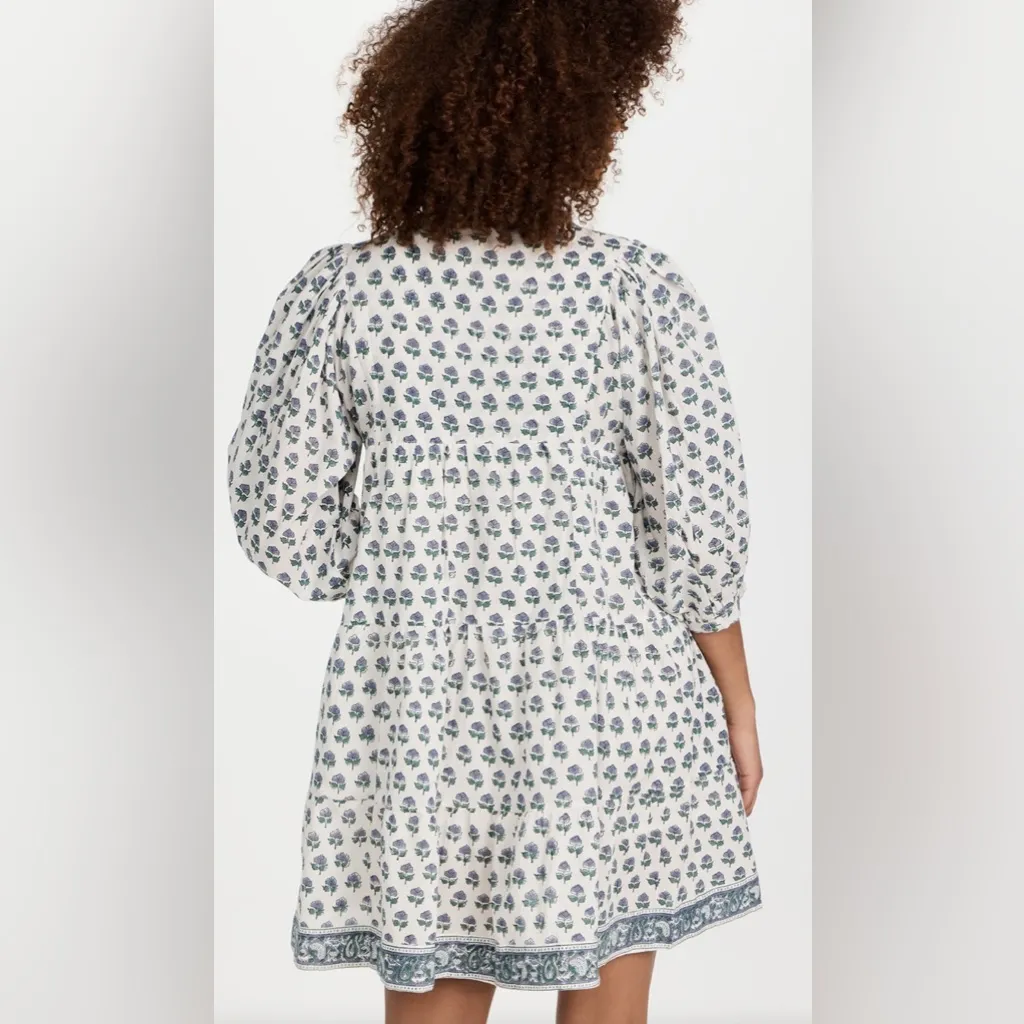 Marea casita dress Elegant Blue and White Patterned Mini Dress size S NWOT - Image 3