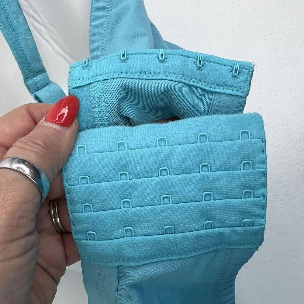 Cacique 44G Bra Boost Plunge Lined Padded Teal Lace Blend Underwired Women’s - Image 9