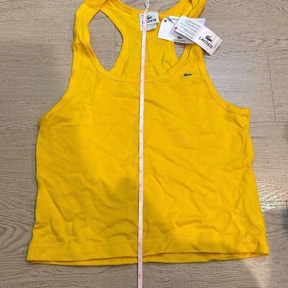 NWT Lacoste women’s yellow tank top size 40 / medium - Image 4
