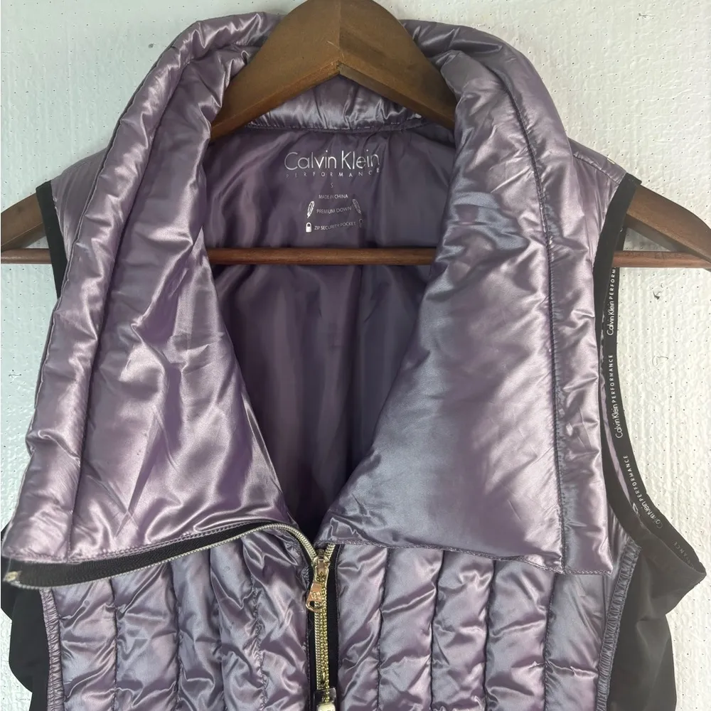 Calvin Klein S Performance Down Feathers Lavender Puffer Jacket Vest - Image 2