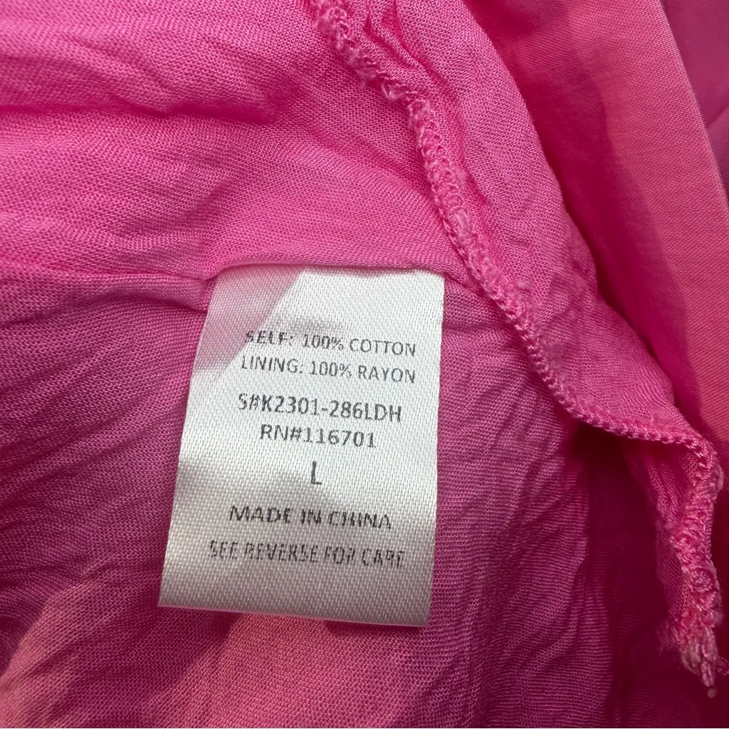 Karlie Poplin Knot Cut-Out Maxi Dress. Size: Large. Color: Hot Pink. - Image 12