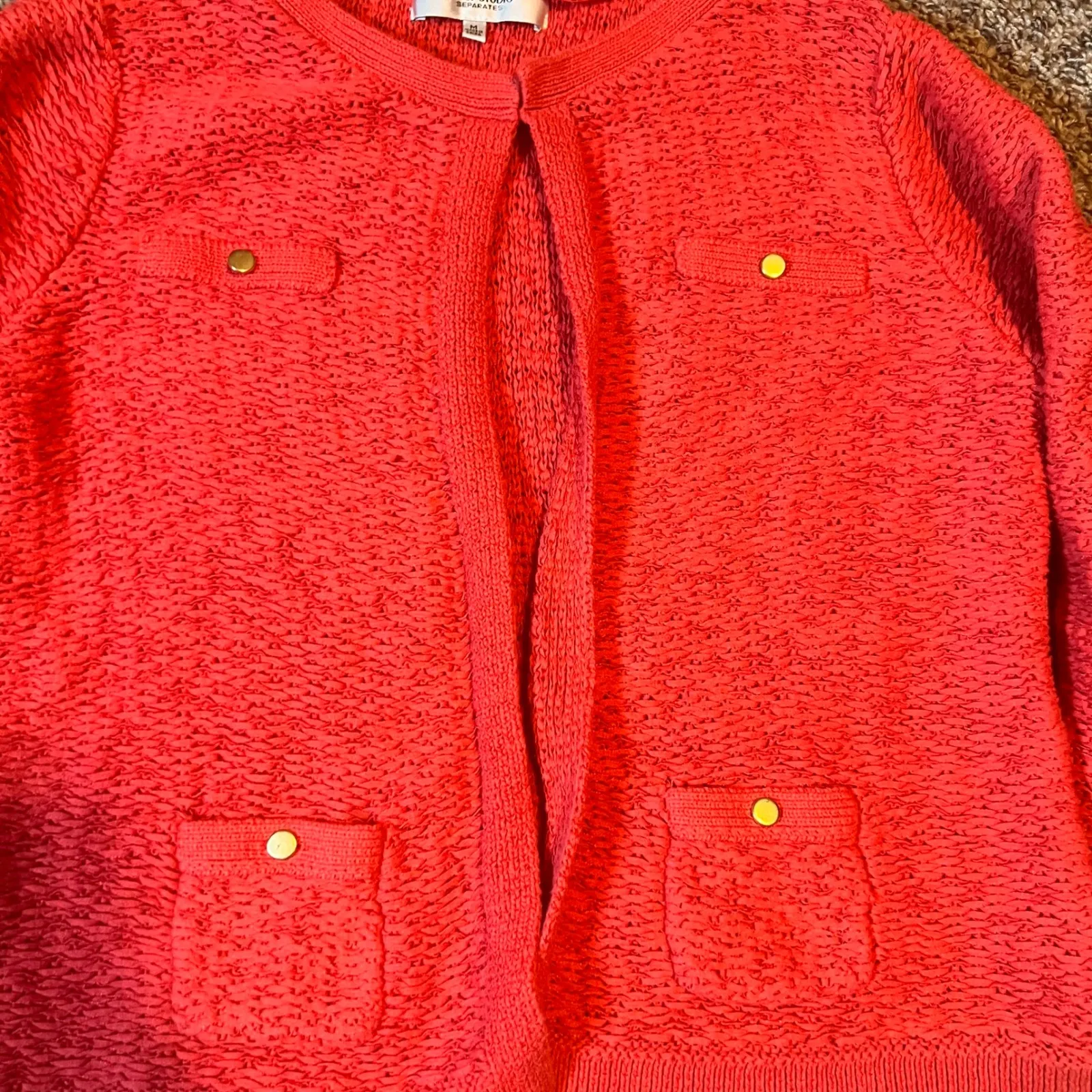 Jones Studio Separates‎ Coral Knit Blazer Women's Medium Career Jacket - Image 3