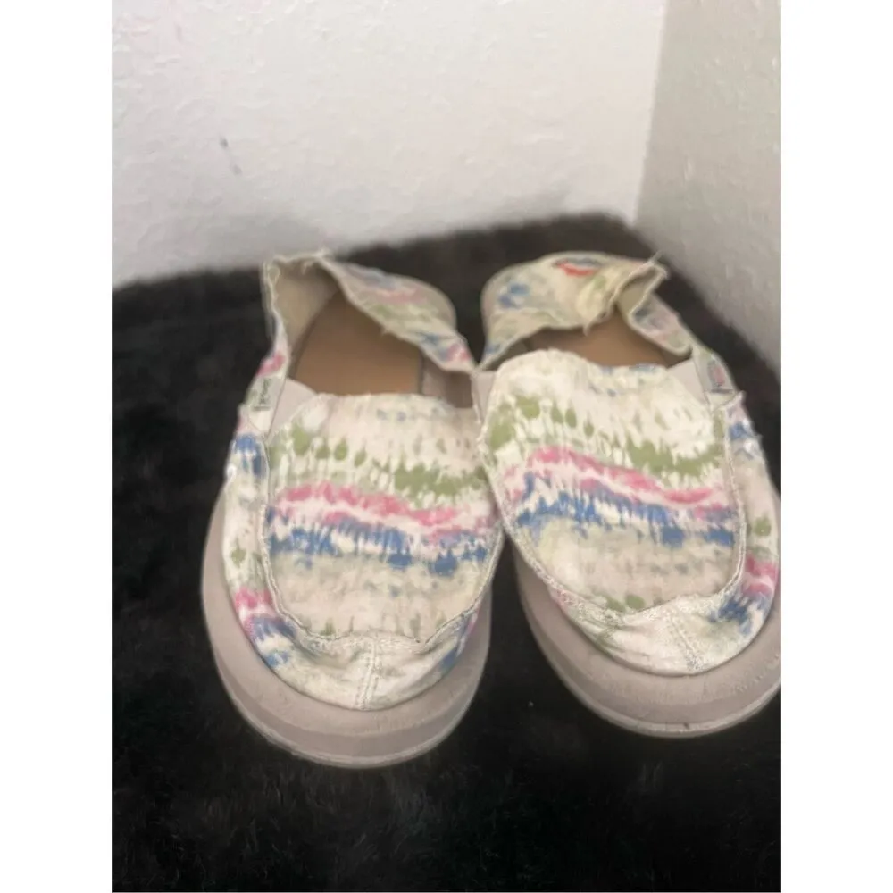 Sanuk Donna X Grateful Dead Women's Slip On Flats Size 11 Tie Dye Surfer Shoes - Image 2