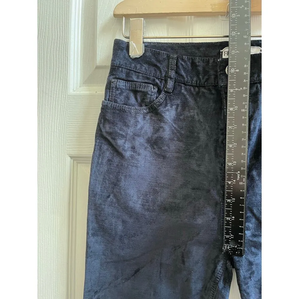 Free People Size 28 Blue Velvet Skinny Pant 26 Inch Inseam Holiday - Image 6