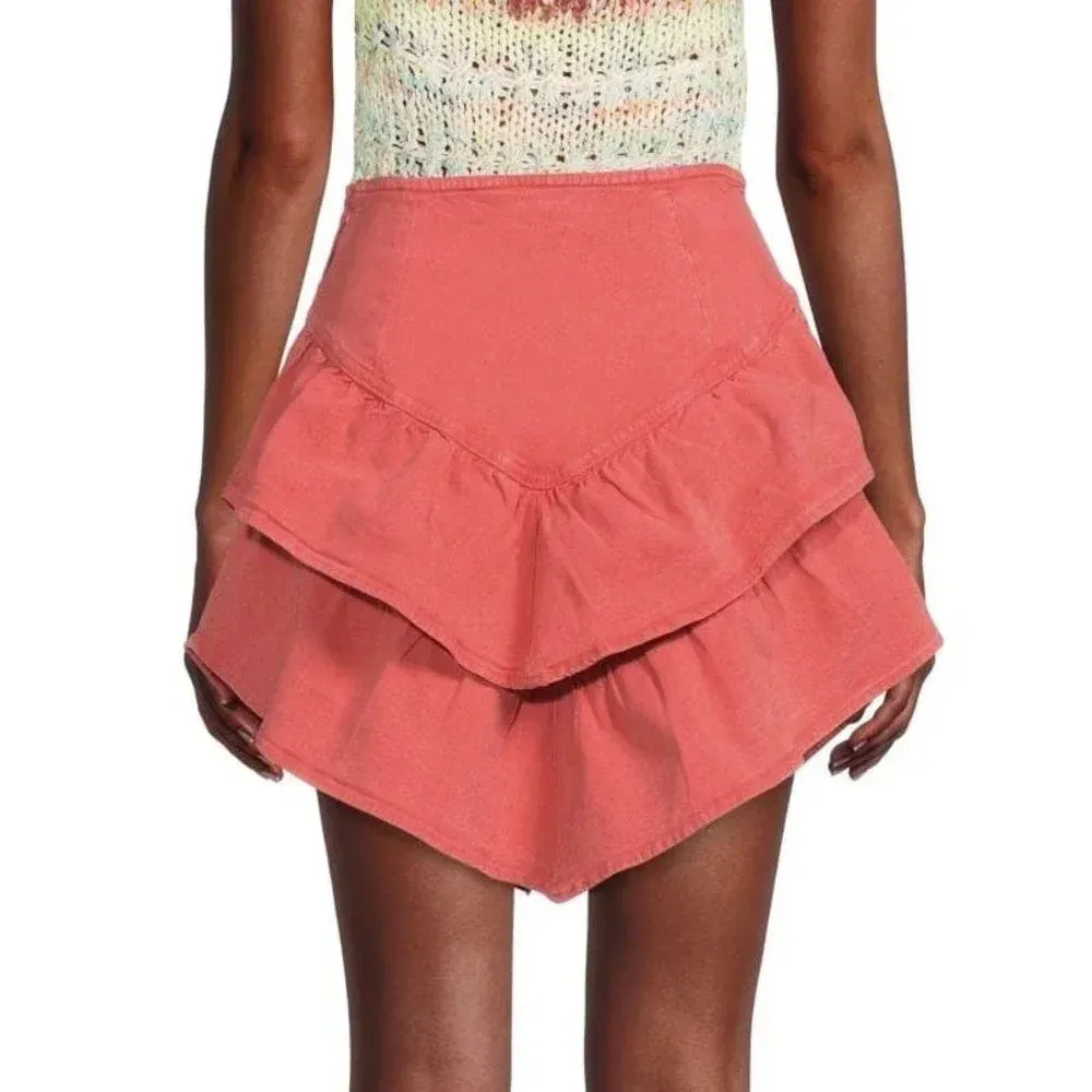 EUC $188 MOTHER Denim Asymmetric Mini Skirt - Image 9