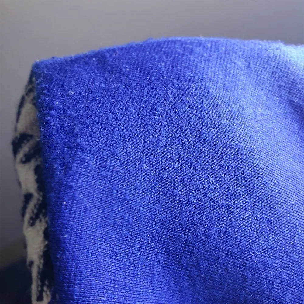 ICE Women's 8 Black, White, Blue Geometric Sheath, Knit, Vintage Dress - Image 7