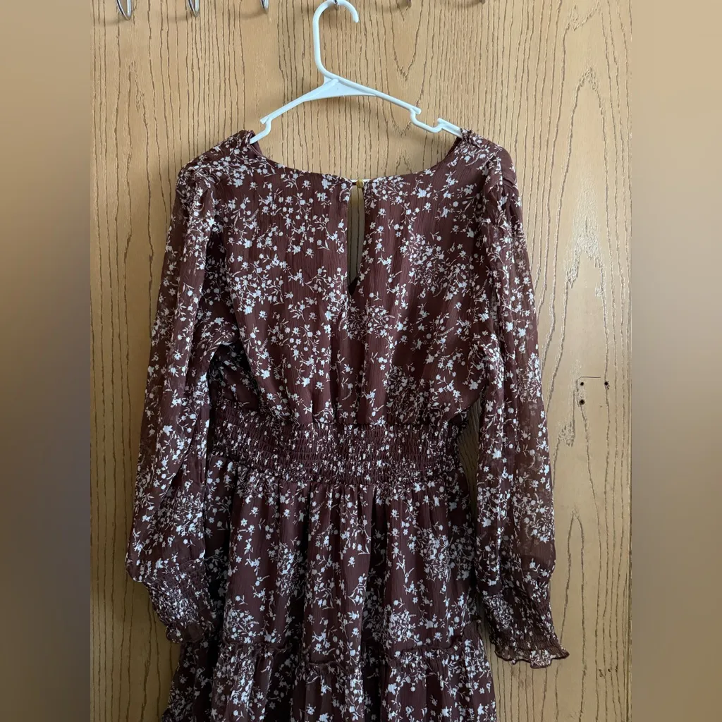 Brown floral dress - Image 2