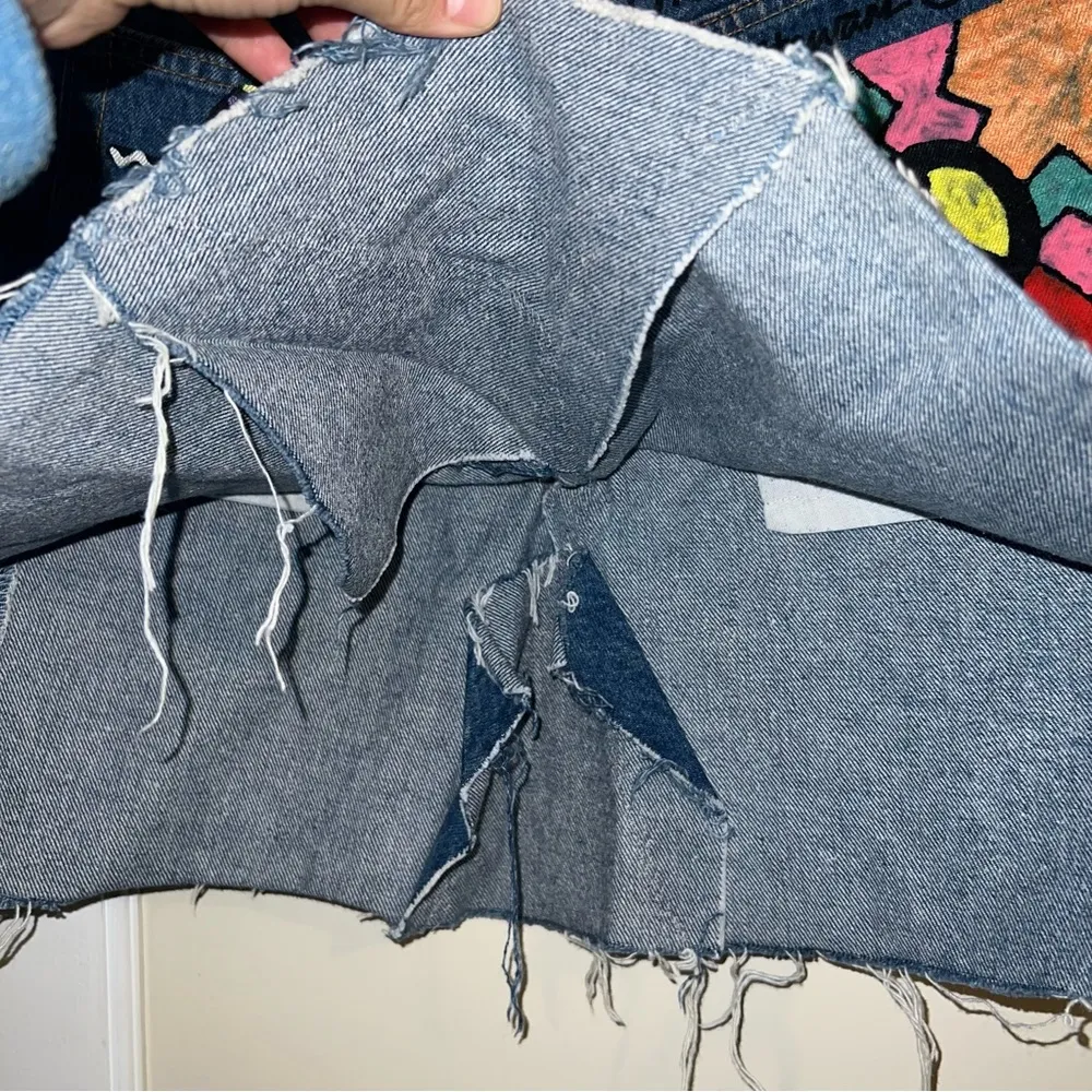 Vintage Levi’s 1993 M. Stewart “The Dance” Artwork Reworked Made in USA Skirt Blue Size 4 - Image 8