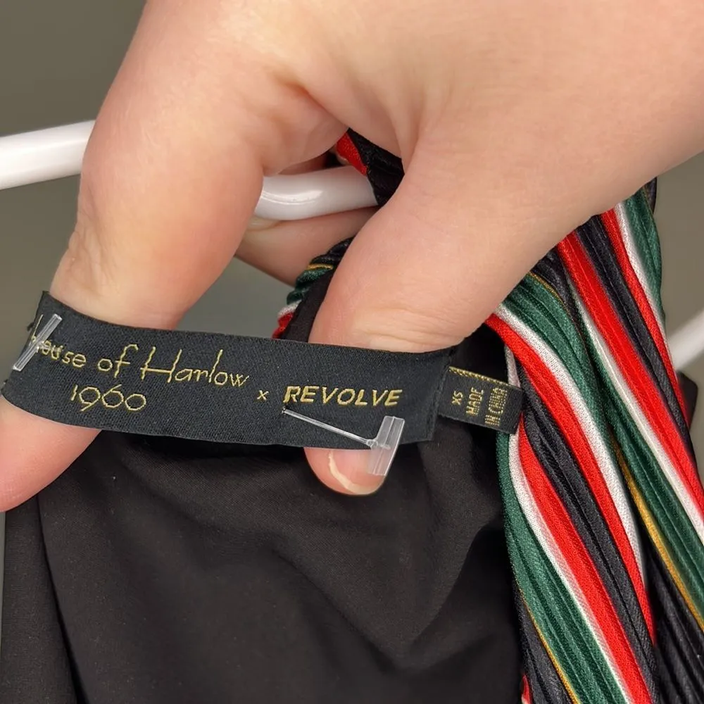 House of Harlow Revolve Arlen Midi Asymmetric Dress in Nike multi stripes party Black Size XS - Image 5