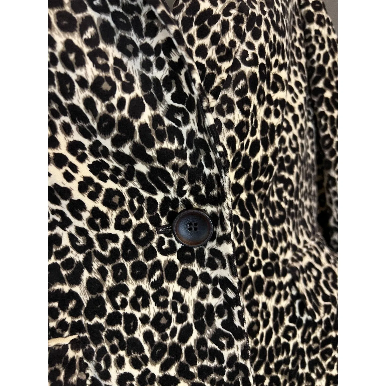 Kasper Blazer Womens 10P Leopard Animal Print Single Button Jacket Petite Brown - Image 4